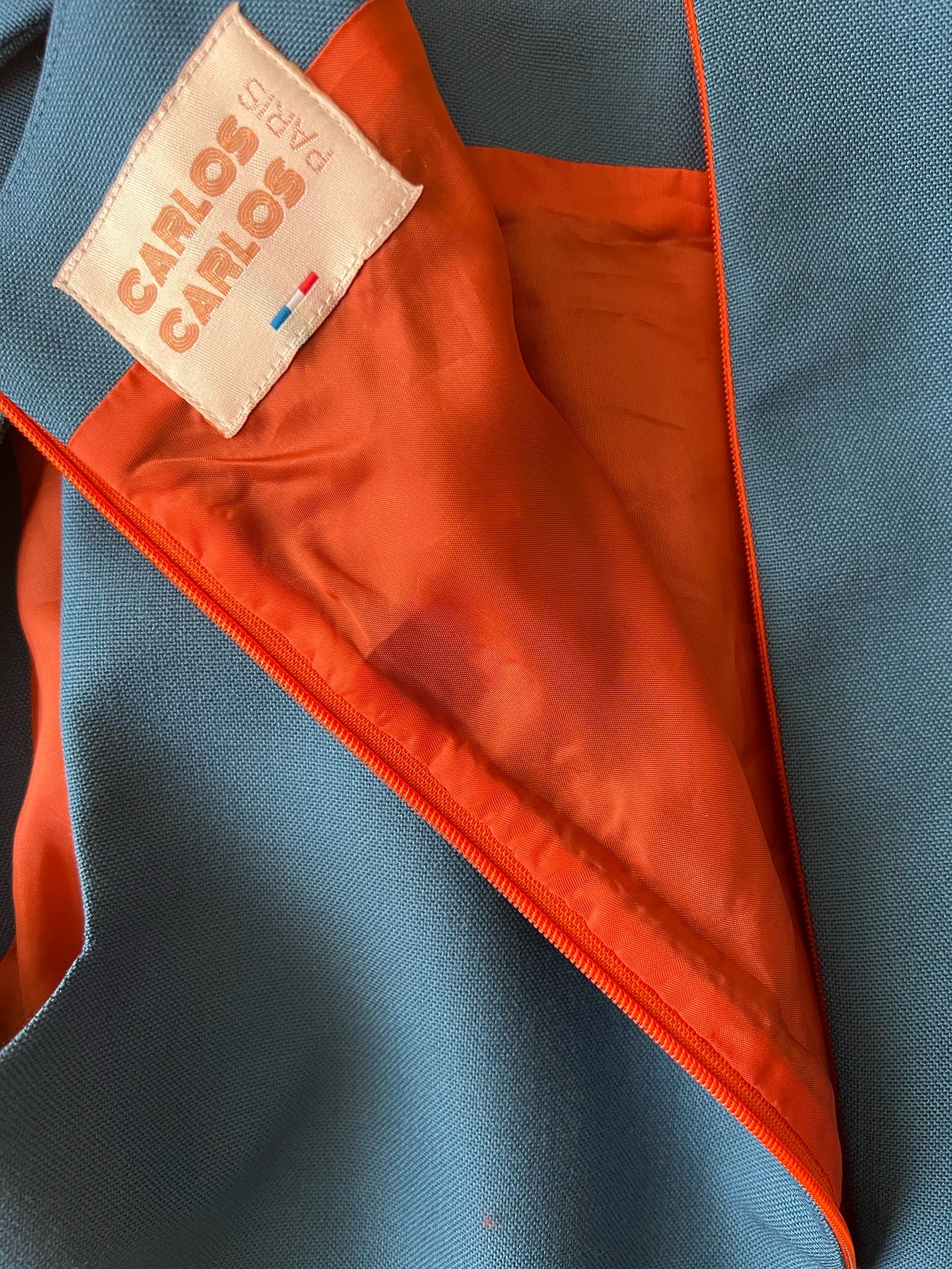 Zoom doublure cupro orange robe tailleur