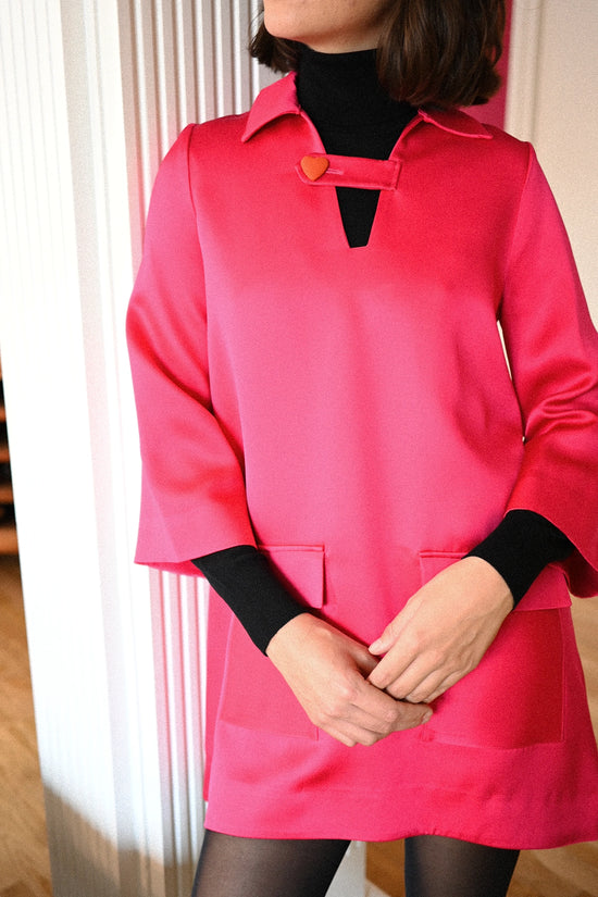 Jackie Fuchsia • La robe-chemise Hot-Couture