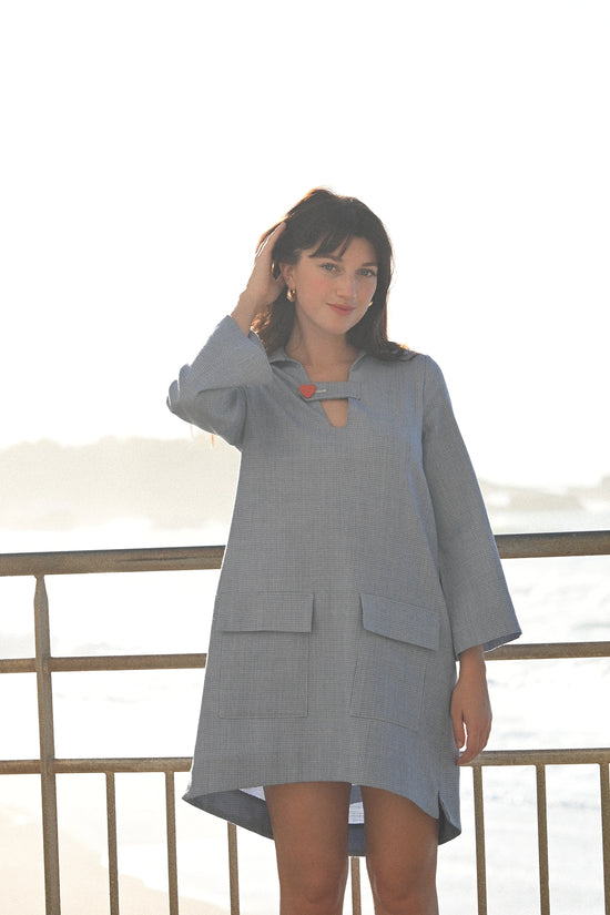 Jackie Bleue • La robe-chemise Hot-Couture