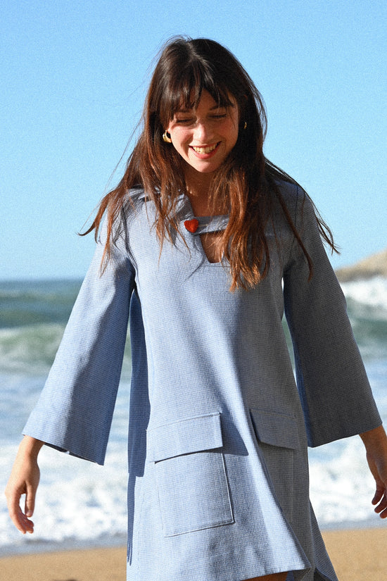 Jackie Bleue • La robe-chemise Hot-Couture