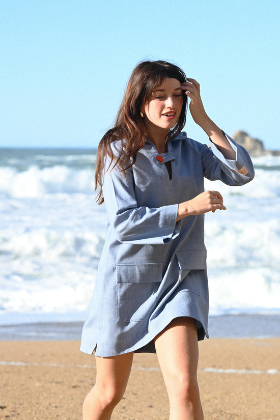 Load image into Gallery viewer, Jackie Blue • The Hot-Couture shirt-dress
