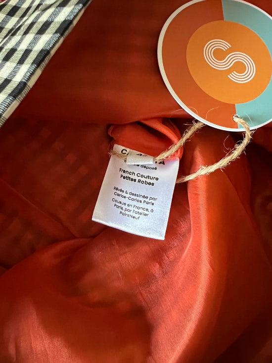 Zoom doublure cupro orange robe combinaison short